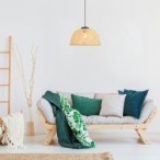 Pakabinamas šviestuvas Rattan E27 1x MAX 25W (Juoda)