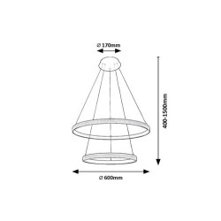 Pakabinamas šviestuvas Grete LED 60W 3000K Šilta balta (Juoda)
