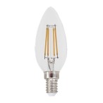 LED lemputė E14 Filament-LED 4W C37 2700K Šilta balta