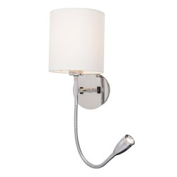 Sieninis šviestuvas Larkin E27 1x MAX 40 + LED 3W 2800K Šilta balta (Chromo)
