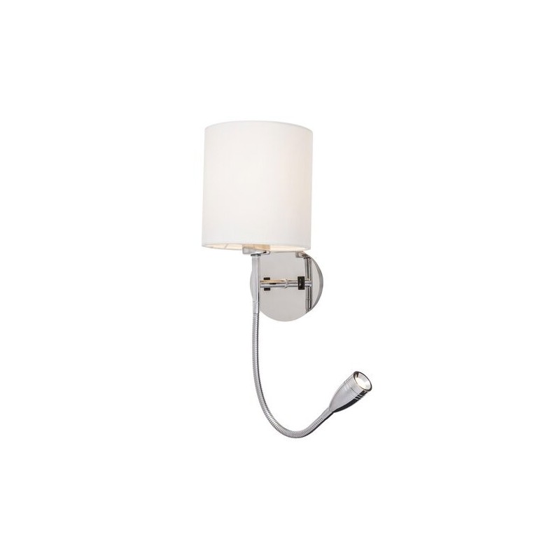 Sieninis šviestuvas Larkin E27 1x MAX 40 + LED 3W 2800K Šilta balta (Chromo)