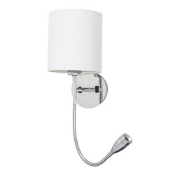 Sieninis šviestuvas Larkin E27 1x MAX 40 + LED 3W 2800K Šilta balta (Chromo)