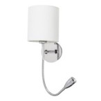 Sieninis šviestuvas Larkin E27 1x MAX 40 + LED 3W 2800K Šilta balta (Chromo)
