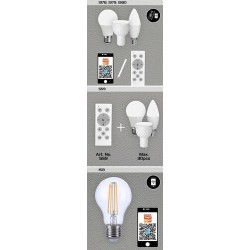 LED SMART lemputė LED 5W SMD-LED 5W C37 3000-6500K CCT keičiama balta spalva