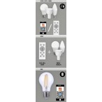 LED SMART lemputė LED 5W SMD-LED 5W C37 3000-6500K CCT keičiama balta spalva