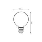 LED lemputė E27 Filament-LED 4W G95 2700K Šilta balta
