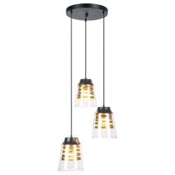 Pakabinamas šviestuvas Zenaida E27 3x MAX 60W (Matinė Juoda)