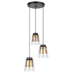 Pakabinamas šviestuvas Zenaida E27 3x MAX 60W (Matinė Juoda)