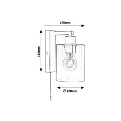 Sieninis šviestuvas Miroslaw E27 1x MAX 40W (Matinė Juoda)