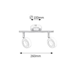 Lubinis šviestuvas Zora LED 2x 4.5W 4000K Neutrali balta (Chromo)