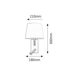 Sieninis šviestuvas Harvey E27 1x MAX 40 + LED 3W 2800K Šilta balta (Chromo)