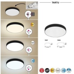 Lubinis lauko šviestuvas Tartu LED 18W 2800-6000K CCT keičiama balta spalva (Matinė Juoda)