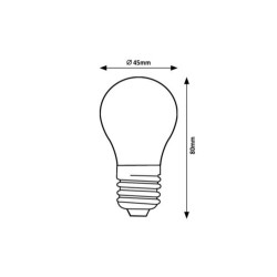 LED lemputė E27 Filament-LED 2W G45 4000K Neutrali balta