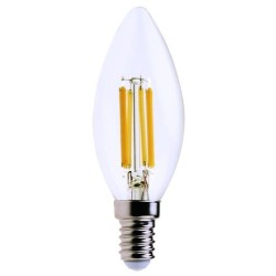 LED lemputė E14 Filament-LED 6W C35 4000K Neutrali balta