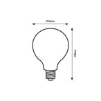 LED lemputė E27 Filament-LED 8W G95 4000K Neutrali balta