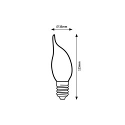 LED lemputė E14 Filament-LED 4W CF35 4000K Neutrali balta