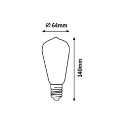 LED lemputė E27 Filament-LED 4W ST65 2200K Šilta balta