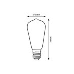LED lemputė E27 Filament-LED 5W ST65 1800K Šilta balta