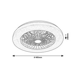 Lubinis šviestuvas Dalfon2 LED 48W 3000-6500K CCT keičiama balta spalva (juoda)