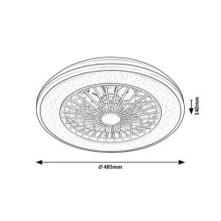 Lubinis šviestuvas Dalfon2 LED 48W 3000-6500K CCT keičiama balta spalva (juoda)