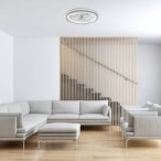 Lubinis šviestuvas Fanricius LED 40W 3000, 4000, 6000K CCT keičiama balta spalva (Sidabro)