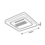 Lubinis šviestuvas Aireon LED 50W 3000, 4000, 6000K CCT keičiama balta spalva (juoda)