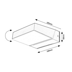 Sieninis lauko šviestuvas Laxa LED 14W 2700, 4000, 6500K CCT keičiama balta spalva (juoda)