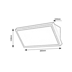 Sieninis lauko šviestuvas Rapla2 LED 18W 2700, 4000, 6500K CCT keičiama balta spalva (juoda)