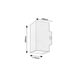 Sieninis lauko šviestuvas Urfa LED 18W 2700, 4000, 6500K CCT keičiama balta spalva (balta)