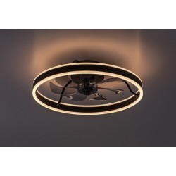 Lubinis šviestuvas Fanfy LED 40W 3000, 4000, 6000K CCT keičiama balta spalva (juoda)