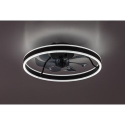 Lubinis šviestuvas Fanfy LED 40W 3000, 4000, 6000K CCT keičiama balta spalva (juoda)