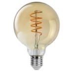 LED lemputė E27 Filament-LED 4W G95 2200K Šilta balta