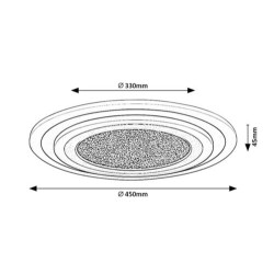 Lubinis šviestuvas Taneli2 LED 56W 3000, 4000, 6000K CCT keičiama balta spalva (Juoda, Chromo)