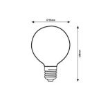 LED lemputė E27 Filament-LED 12W G95 3000K Šilta balta