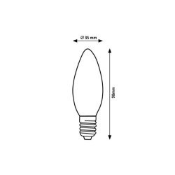 LED lemputė E14 Filament-LED 4W C35 2700K Šilta balta