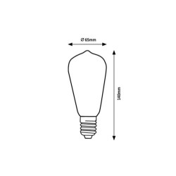 LED lemputė E27 Filament-LED 10W ST65 4000K Neutrali balta