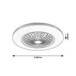 Lubinis šviestuvas Dalfon2 LED 48W 3000-6500K CCT keičiama balta spalva (juoda)