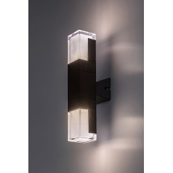 Sieninis lauko šviestuvas Darvas LED 12W 2700, 4000, 6000K CCT keičiama balta spalva (juoda)