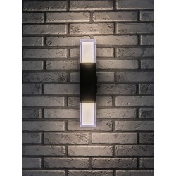 Sieninis lauko šviestuvas Darvas LED 12W 2700, 4000, 6000K CCT keičiama balta spalva (juoda)