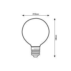 LED lemputė E27 Filament-LED 7W G95 2700K Šilta balta