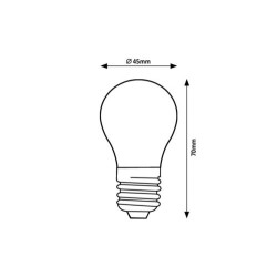 LED lemputė E27 Filament-LED 6W G45 4000K Neutrali balta