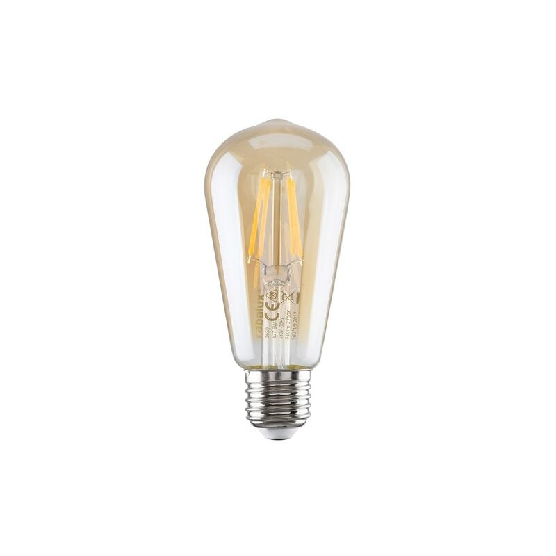 LED lemputė E27 Filament-LED 5W ST65 3000K Šilta balta