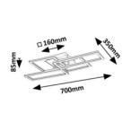 Lubinis šviestuvas Drusus LED 40W 3000-6500K CCT keičiama balta spalva (Juoda)