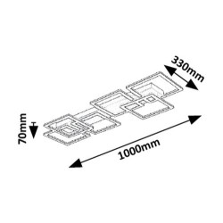 Lubinis šviestuvas Fatma LED 40W 3000-6500K CCT keičiama balta spalva (Juoda)