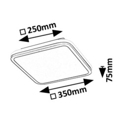 Lubinis šviestuvas Serkan LED 43W 3000-6500K CCT keičiama balta spalva (Juoda)