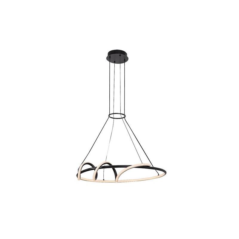 Pakabinamas šviestuvas Menazi LED 46W 3000-6500K CCT keičiama balta spalva (Juoda)
