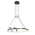 Pakabinamas šviestuvas Menazi LED 46W 3000-6500K CCT keičiama balta spalva (Juoda)