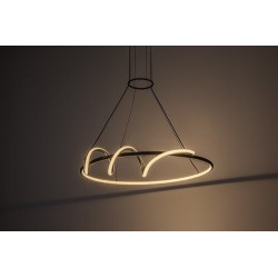 Pakabinamas šviestuvas Menazi LED 46W 3000-6500K CCT keičiama balta spalva (Juoda)