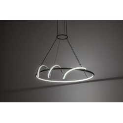 Pakabinamas šviestuvas Menazi LED 46W 3000-6500K CCT keičiama balta spalva (Juoda)