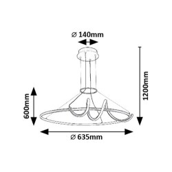 Pakabinamas šviestuvas Menazi LED 46W 3000-6500K CCT keičiama balta spalva (Juoda)